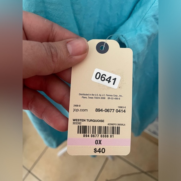 St. John’s Bay Long Sleeves Tee Button on the front Blue Color 0X. New w tag. - Picture 5 of 7